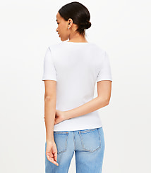 Ribbed Scoop Neck Tee carousel Product Image 3