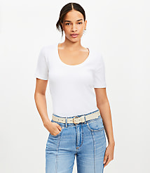 Ribbed Scoop Neck Tee carousel Product Image 2