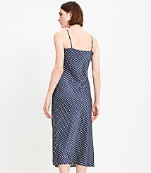 Dotted Satin Strappy Bias Midi Dress carousel Product Image 3