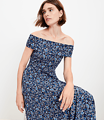 Vine Off The Shoulder Flare Dress carousel Product Image 1