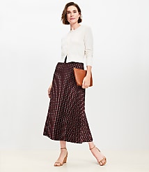 Bow Pleated Midi Skirt carousel Product Image 1