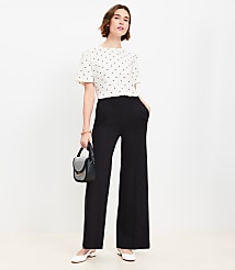 Petite Ponte Wide Leg Pants carousel Product Image 1