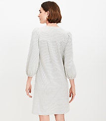 Stripe Textured Pleated Mini Dress carousel Product Image 3