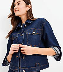 Tailored Denim Jacket in Classic Rinse Wash carousel Product Image 1