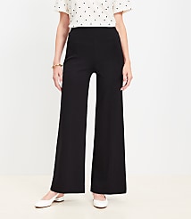 Petite Ponte Wide Leg Pants carousel Product Image 2