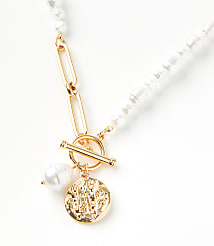 Pearlized Coin Toggle Necklace carousel Product Image 2