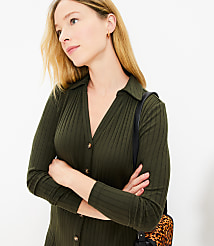 Ribbed Mini Shirtdress carousel Product Image 2