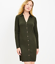 Ribbed Mini Shirtdress carousel Product Image 1