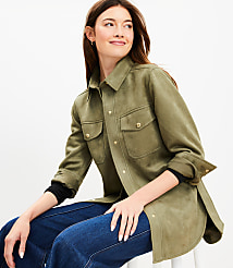 Faux Suede Shirt Jacket carousel Product Image 2