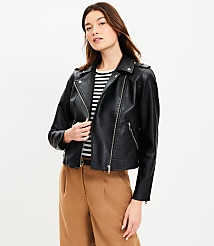 Tall Pebbled Faux Leather Moto Jacket carousel Product Image 1