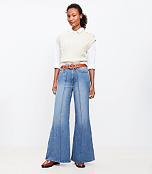 High Rise Super Flare Jeans in Vintage Indigo Wash carousel Product Image 1