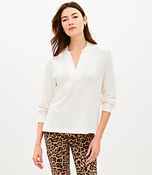 Jersey Split Neck Top carousel Product Image 1