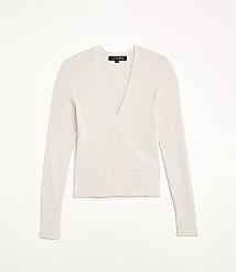 Petite LOFT Versa Ribbed Wrap Sweater carousel Product Image 2