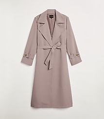 Petite LOFT Versa Crepe Drape Oversized Trench Coat carousel Product Image 5