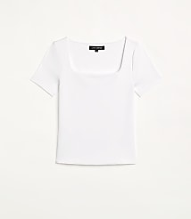 LOFT Versa 360 Knit Square Neck Tee carousel Product Image 3
