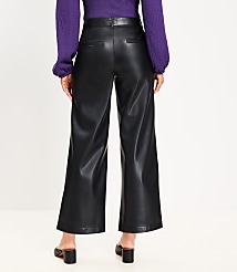 Tall Curvy Palmer Wide Leg Crop Pants in Faux Leather carousel Product Image 2
