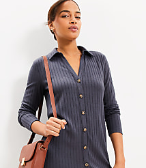 Ribbed Mini Shirtdress carousel Product Image 2