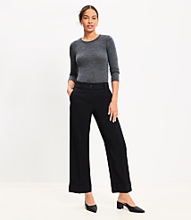 Straight Cropped Cuff Pant in Twill carousel Product Image 1