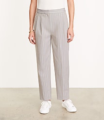 Petite LOFT Versa Seasonless Stretch Double Pleat Taper Pant in Stripe carousel Product Image 3