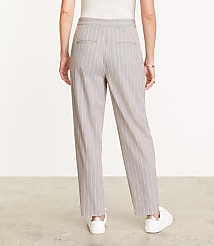 Petite LOFT Versa Seasonless Stretch Double Pleat Taper Pant in Stripe carousel Product Image 4