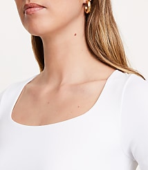 Petite LOFT Versa 360 Knit Square Neck Tee carousel Product Image 5