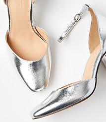 Metallic Ankle Strap Block Heels carousel Product Image 2
