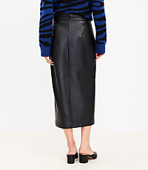 Faux Leather Midi Wrap Skirt carousel Product Image 3