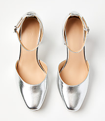 Metallic Ankle Strap Block Heels carousel Product Image 3