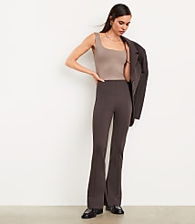 LOFT Versa Ponte Deluxe Split Hem Slim Pants carousel Product Image 1