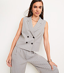 LOFT Versa Striped Seasonless Stretch Double Breasted Vest carousel Product Image 2