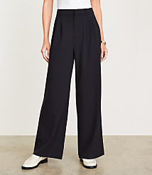 Curvy LOFT Versa Seasonless Stretch Double Pleat Wide Leg Pant carousel Product Image 1