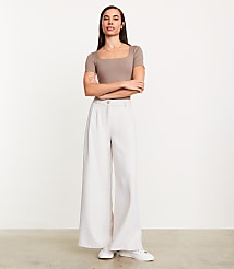 LOFT Versa 360 Knit Square Neck Tee carousel Product Image 1