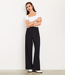 LOFT Versa Seasonless Stretch Double Pleat Wide Leg Pant carousel Product Image 1