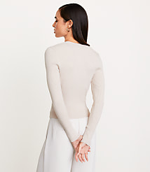 Petite LOFT Versa Ribbed Wrap Sweater carousel Product Image 4