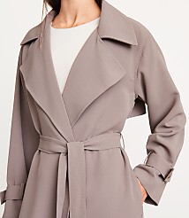 Petite LOFT Versa Crepe Drape Oversized Trench Coat carousel Product Image 4