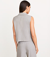 Petite LOFT Versa Striped Seasonless Stretch Double Breasted Vest carousel Product Image 3