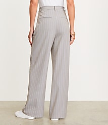 Petite LOFT Versa Seasonless Stretch Double Pleat Wide Leg Pant in Stripe carousel Product Image 3