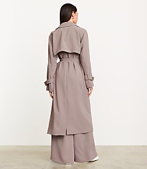 Petite LOFT Versa Crepe Drape Oversized Trench Coat carousel Product Image 3