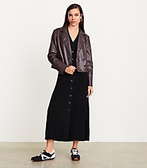 Tall LOFT Versa Faux Leather Cropped Double Breasted Blazer carousel Product Image 1