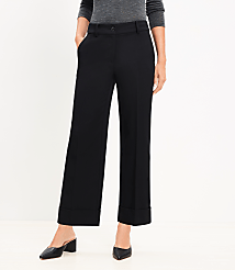 Straight Cropped Cuff Pant in Twill carousel Product Image 3