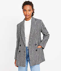 Herringbone Oversized Double Breasted Blazer carousel Product Image 1