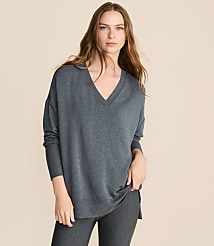 Lou & Grey Ribtrim Signaturesoft V-Neck Tunic Top carousel Product Image 1