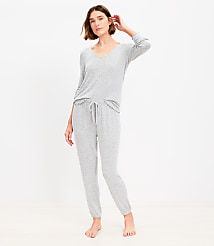 Marled Henley Pajama Set carousel Product Image 1