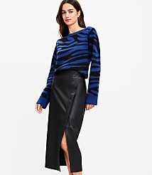 Faux Leather Midi Wrap Skirt carousel Product Image 1