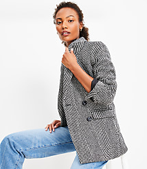 Herringbone Oversized Double Breasted Blazer carousel Product Image 2