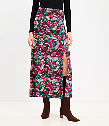 Tall Paisley Side Slit Midi Skirt carousel Product Image 2