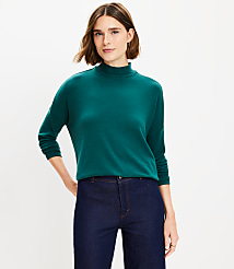 Ribtrim Jersey Mock Neck Top carousel Product Image 1