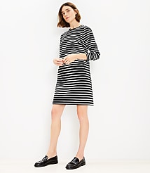 Petite Striped Ottoman Mock Neck Dress carousel Product Image 3