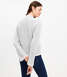 Tipped Cashmere Mock Neck Sweater carousel Product Image 3