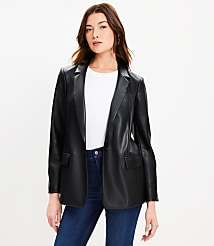 Faux Leather Relaxed Blazer carousel Product Image 1